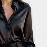 Viktorie - Satin Blouse with Collar