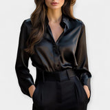 Viktorie - Satin Blouse with Collar