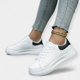 Stela - White Leather Sports Shoes