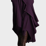 Teresa - Asymmetrical Knit Maxi Dress with Turtleneck