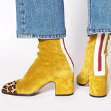 Alma - Suede Ankle Boots on a Block Heel
