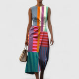 Tiffany – Multicolored Striped Sleeveless Dress