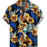 Short Sleeve Floral Pattern Shirt for Men