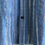 Short Sleeve Retro Style Blue Striped Shirt for Men