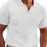 René - Striped Polo Shirt with V-Neck