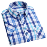 Plaid Short Sleeve Cotton Shirt