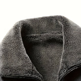 Elegant Leather Jacket with Fleece