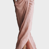Maxi Linen Dress with V-Neck