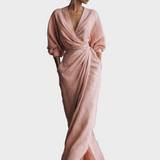 Maxi Linen Dress with V-Neck