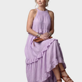 Katia - Maxi Dress with Halter Neck and Ruffles