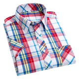 Plaid Short Sleeve Cotton Shirt