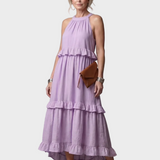 Katia - Maxi Dress with Halter Neck and Ruffles