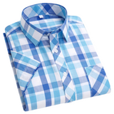 Plaid Short Sleeve Cotton Shirt