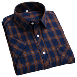 Plaid Short Sleeve Cotton Shirt