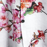 Short Sleeve Cotton Shirt with Floral Pattern for Men