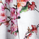 Men's Short Sleeve Shirt with Floral Pattern