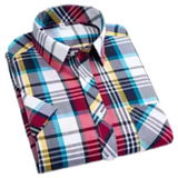 Plaid Short Sleeve Cotton Shirt