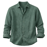 Men's Meadowfall Linen Shirt, Loose Fit, with Buttons