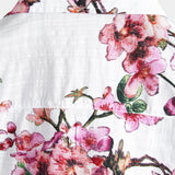 Short Sleeve Cotton Shirt with Floral Pattern for Men