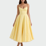 Anna – Yellow Midi Dress