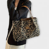 Cécile. - Canvas bag in leopard print