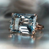 Classic Vintage Ring with Blue Zirconia