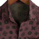 Classic Retro Short Sleeve Cotton Geometric Shirt for Men