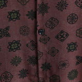 Classic Retro Short Sleeve Cotton Geometric Shirt for Men