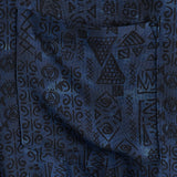 Short Sleeve Boho Geometric Tribal Shirt in Navy for Men