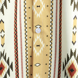 Men's Vintage Short Sleeve Striped Shirt in Retro 70s Style with Aztec Pattern