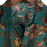Men's Vintage Style Cotton Shirt for Summer with Buttons and Short Sleeves