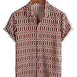 Cotton Summer Retro Style Short Sleeve Shirt for Men