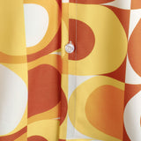 Retro Summer Men's Cotton Shirt, Buttons, Orange Vintage, Geometric, Disco, Beach, Cool, Short Sleeve