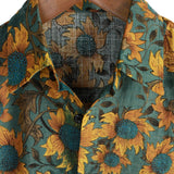 Summer Short Sleeve Retro Style Sunflower Print Shirt for Men