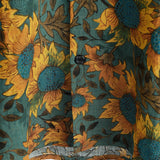 Summer Short Sleeve Retro Style Sunflower Print Shirt for Men