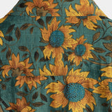 Summer Short Sleeve Retro Style Sunflower Print Shirt for Men