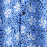 Cotton Shirt in Tropical Floral Pattern for Men with Short Sleeves