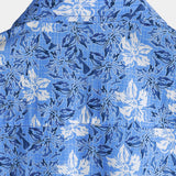 Cotton Shirt in Tropical Floral Pattern for Men with Short Sleeves