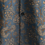 Men's Cotton Paisley Floral Vintage Retro 70s Button-Up Short Sleeve Beach Shirt