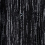 Men's Short Sleeve Cotton Shirt with Pocket in Black Stripes, Breathable