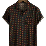 Summer Casual Vintage Cotton Shirt Short Sleeve for Men