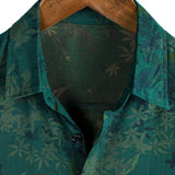 Men's Short Sleeve Floral Pattern Cotton Shirt, Breathable for Summer