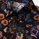 Short Sleeve Cotton Boho Style Shirt with Floral Pattern for Men