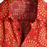Men's Vintage Boho Hawaiian Cotton Short Sleeve Shirt from the 70s.