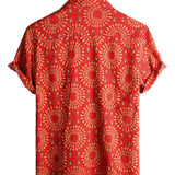 Men's Vintage Boho Hawaiian Cotton Short Sleeve Shirt from the 70s.