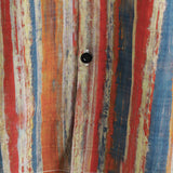 Men's Casual Retro Cotton Shirt in Colorful Stripes with Short Sleeves