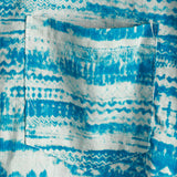 Men's Short Sleeve Vintage Cotton Shirt in Blue