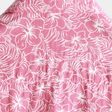 Men's Short Sleeve Hawaiian Shirt with Buttons in Pink