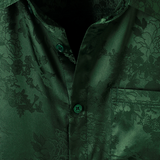 Men's Short Sleeve Satin Jersey Shirt with Floral Print