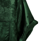 Men's Short Sleeve Satin Jersey Shirt with Floral Print